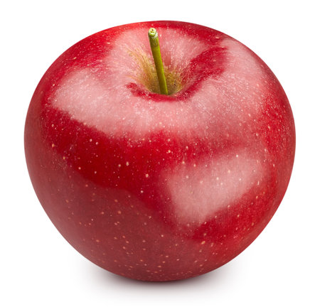 Red apple. Fresh organic apple isolated on white background. Apple macroの写真素材