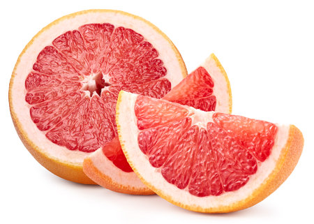 Fresh organic grapefruit fruit. Grapefruit  isolated on a white background. Fresh organic fruit.の写真素材