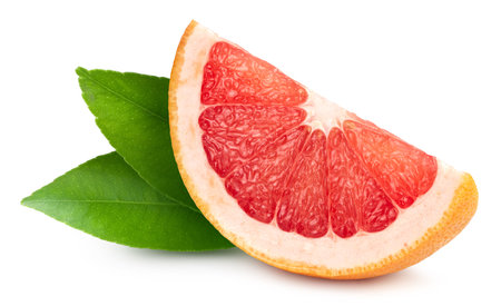 Grapefruit fruit isolated on white background. One slice grapefruitの写真素材