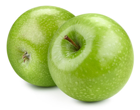Two Green Apple. Fresh organic apple isolated on white background.  High End Retouchingの写真素材
