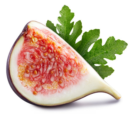 Fig with leaves isolated on white background.の写真素材