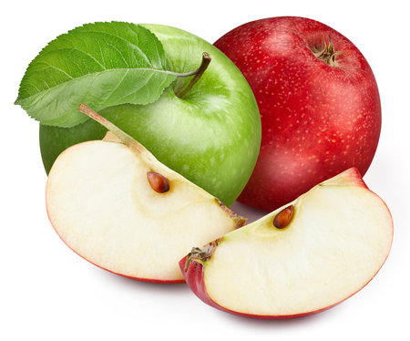 Pile of apple fruit. Red apple. Green apple. Composition . Apple macro studio photoの写真素材