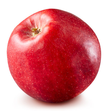 Ripe Red Apple isolated on white background. Apple. Apple stack full depth of field macro shot. High End Retouchingの写真素材
