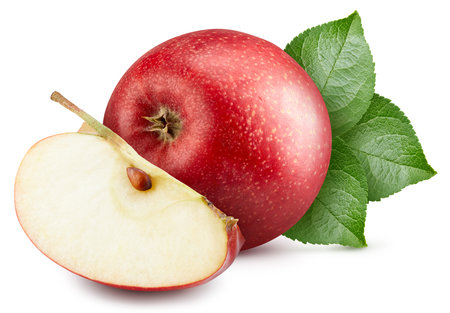 Apple isolated on white background close up. Apple Clipping Path. Professional studio photographyの写真素材
