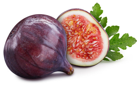 Fig isolated on white background. Fresh fig with clipping path.の写真素材