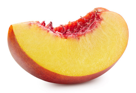 Peach isolated on the white background. Peach Clipping Path.の写真素材