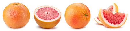 Fresh grapefruit. Grapefruit collection isolated. Grapefruit isolated on white. Full depth of fieldの写真素材