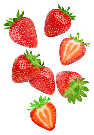 Fresh strawberry isolated on white background.の写真素材