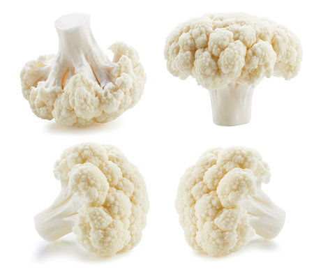 Cauliflower collection isolated on white background.の写真素材