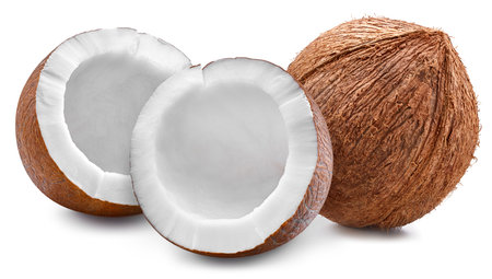 Coconut. Fresh organic coconut isolated on white background.の写真素材