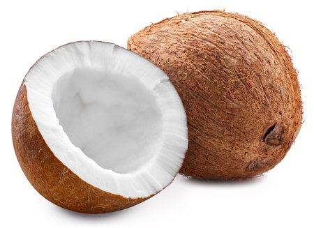 Coconut. Fresh organic coconut isolated on white background.の写真素材