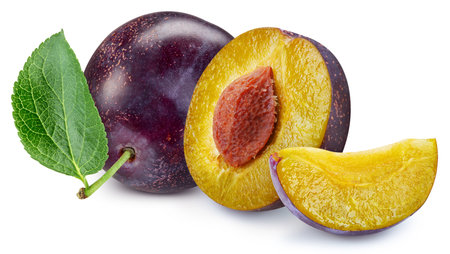 Plum isolated on white background.の写真素材