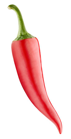 Pepper isolated on white background. Chili pepper clipping path. Chilli macro studio photoの写真素材