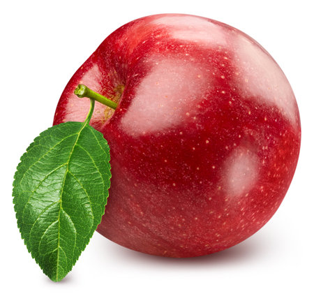 Apple. Red apple isolated on white background. apple macro. With clipping pathの写真素材