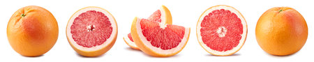 Isolated grapefruit collection. Fresh organic grapefruit isolatedの写真素材