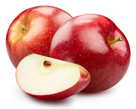 Apple. Red apple isolated on white background. Apple macro.の写真素材