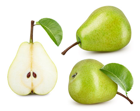 Collection pear isolated on white. Full depth of fieldの写真素材