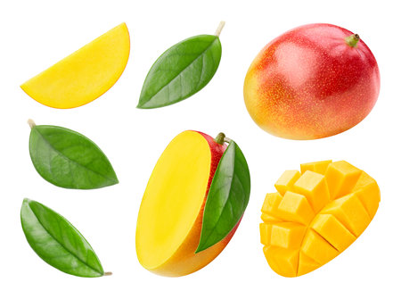 Collection mango isolated on white. Full depth of fieldの写真素材