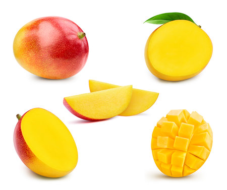 Collection mango isolated on white. Full depth of fieldの写真素材