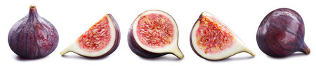 Fig set collection isolated on white background. Fig Clipping Pathの写真素材