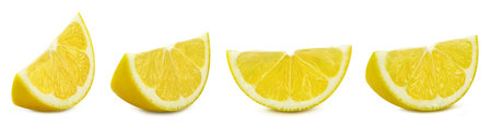 Isolated lemon collection. Lemon set on white background with clipping path. As design element.の写真素材