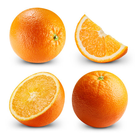 Orange fruit. Collection orange lime isolated on white background. Orange with clipping pathの写真素材