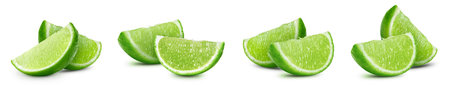 Collection Lime isolated on white. Full depth of fieldの写真素材
