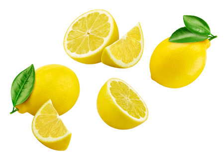 Flying in air lemon collection.の写真素材
