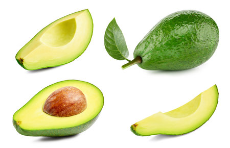 avocado collection. Avocado isolated on white background. avocado macro.の写真素材