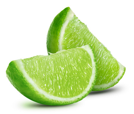 Lime isolated on white background. Taste lime, fresh fruits isolated on white background.の写真素材