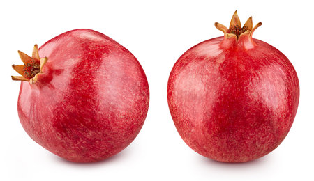 Pomegranate collection. Pomegranate set isolated on white background.の写真素材