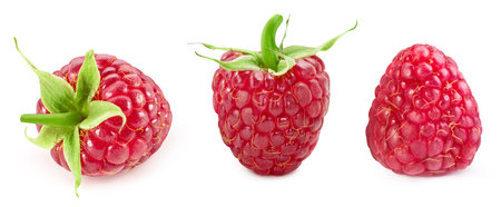 Raspberry isolated. Raspberry on white. Raspberry with clipping path. Full depth of fieldの写真素材