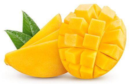Mango isolated. Mango on white. Full depth of field. With clipping pathの写真素材