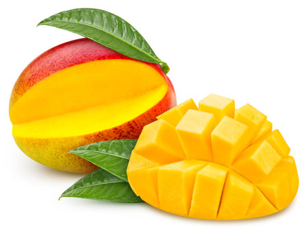 Mango isolated. Mango on white. Full depth of field. With clipping pathの写真素材