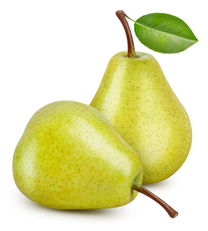 Pear isolated. Pear on white. Full depth of field. With clipping pathの写真素材