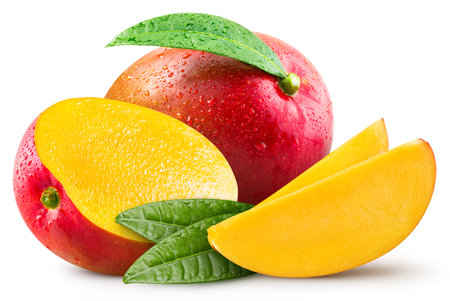 Mango isolated. Mango on white. Full depth of field. With clipping pathの写真素材