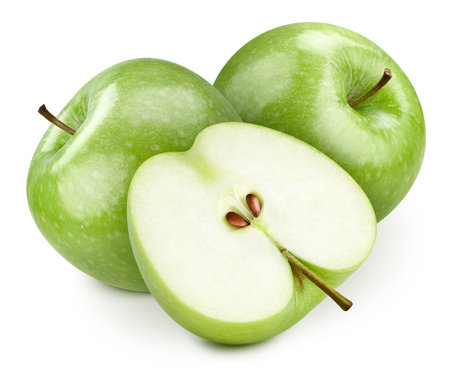 green apple. Green apple isolated on white background. Green apple clipping path.の写真素材