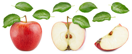 composition of red apples. Apple isolated on white background. professional studio macro shootingの写真素材