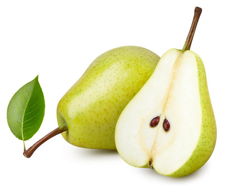 Pearl isolated. Pear on white. Full depth of field. With clipping pathの写真素材