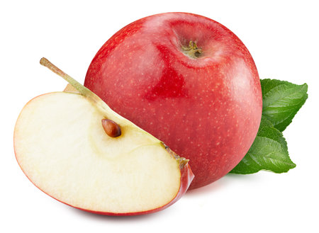 composition of red apples. Apple isolated on white background. professional studio macro shootingの写真素材
