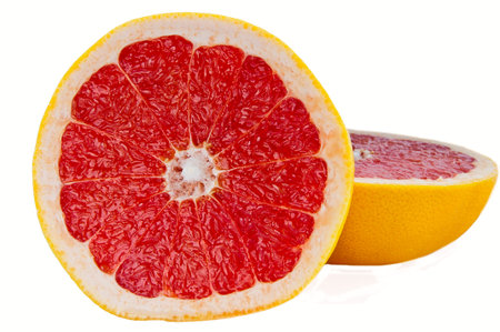 Red Grapefruit on white backgroundの写真素材