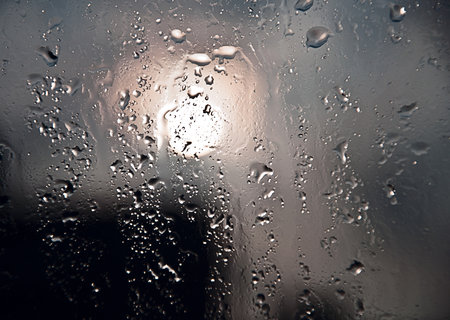 Drops of the rain on the window
