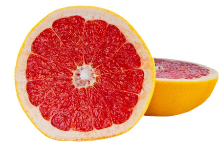 Red Grapefruit on white backgroundの写真素材