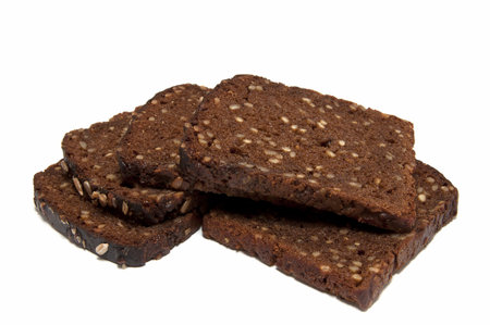 Black rye bread with grainsの写真素材