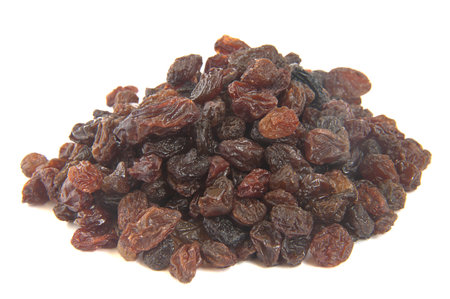 raisins on the white backgroundの写真素材