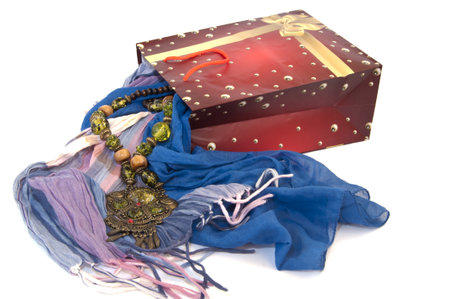 gift bag on a white backgroundの写真素材