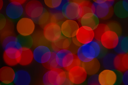 Abstract circular bokeh background of Christmaslight. Festive background.の写真素材