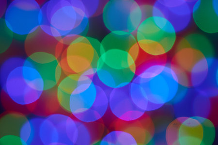 Abstract bokeh background. Colorful defocused lights background.の写真素材