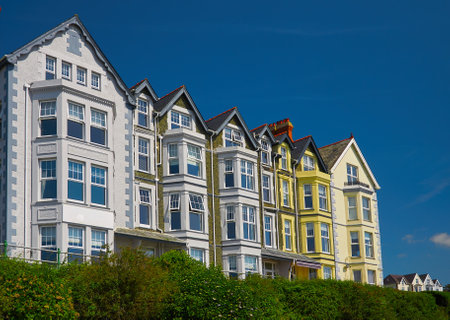 Street house, Criccieth, North Walesの写真素材
