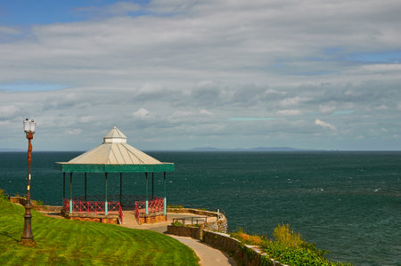 Gazebo on the Seashore, shore, nature, clouds, gazebo, sea.の写真素材